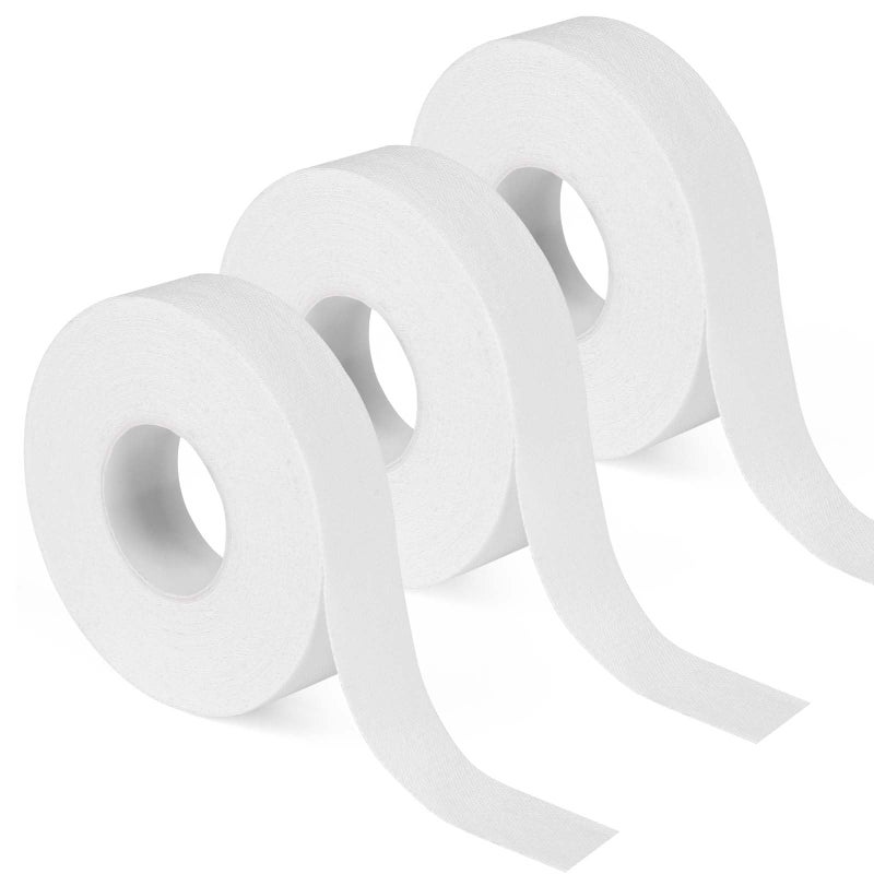 Flintronic 3 Rolls Kinesiology Tape, 1.5cm*10m Cotton Therapeutic Sports Tape for Muscles and Joints, Sports and Injury Recovery, Hypoallergenic Sports Strapping Tape for Netball, Footballï¼ˆWhiteï¼‰